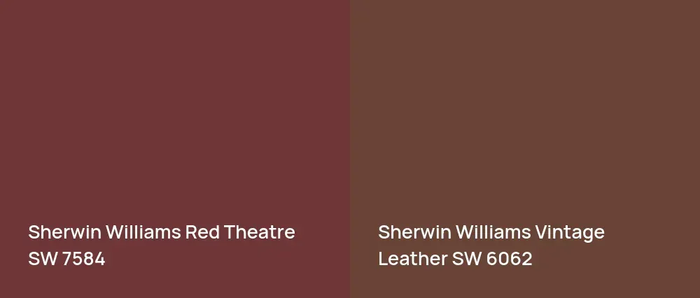 Sherwin Williams Red Theatre SW 7584 vs Sherwin Williams Vintage Leather SW 6062
