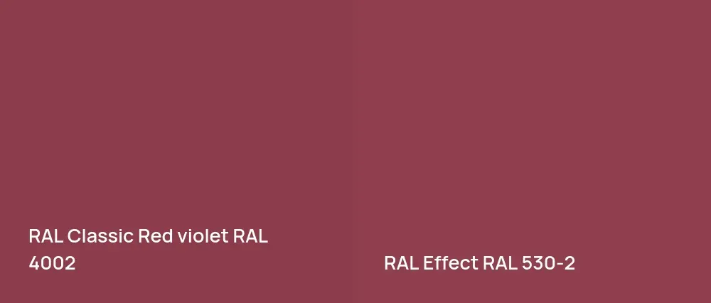 RAL Classic  Red violet RAL 4002 vs RAL Effect  RAL 530-2