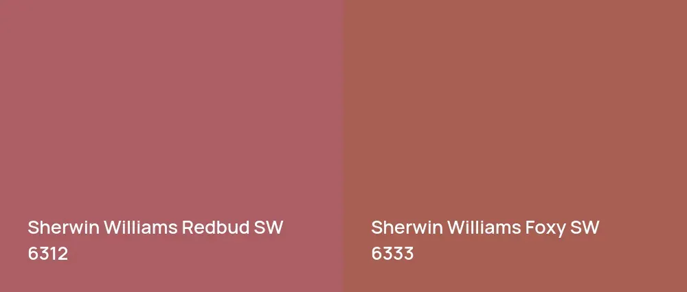 Sherwin Williams Redbud SW 6312 vs Sherwin Williams Foxy SW 6333