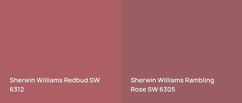 Sherwin Williams Redbud SW 6312 vs Sherwin Williams Rambling Rose SW 6305