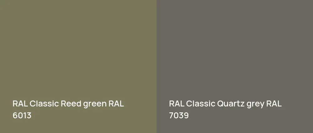 RAL Classic  Reed green RAL 6013 vs RAL Classic  Quartz grey RAL 7039