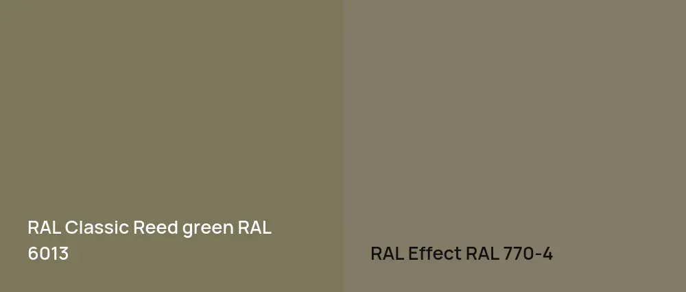 RAL Classic  Reed green RAL 6013 vs RAL Effect  RAL 770-4