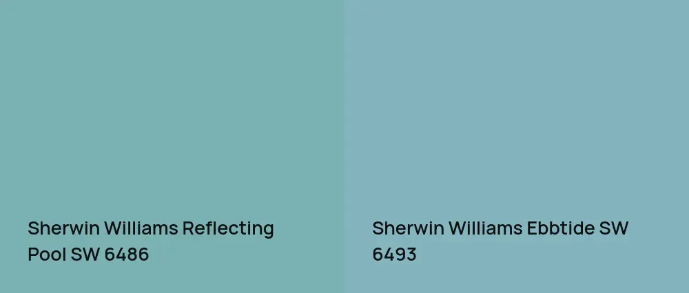 Sherwin Williams Reflecting Pool SW 6486 vs Sherwin Williams Ebbtide SW 6493