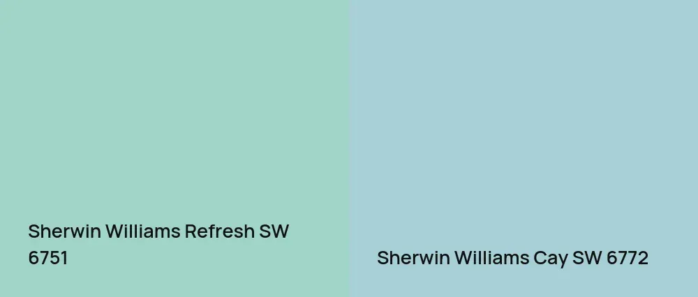 Sherwin Williams Refresh SW 6751 vs Sherwin Williams Cay SW 6772