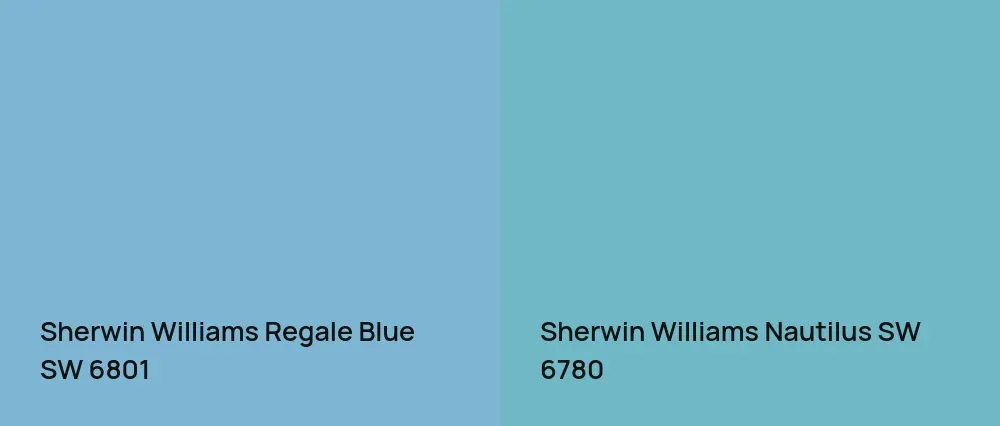 Sherwin Williams Regale Blue SW 6801 vs Sherwin Williams Nautilus SW 6780