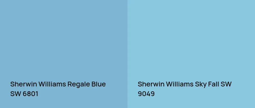Sherwin Williams Regale Blue SW 6801 vs Sherwin Williams Sky Fall SW 9049