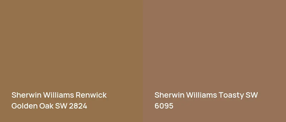 Sherwin Williams Renwick Golden Oak SW 2824 vs Sherwin Williams Toasty SW 6095