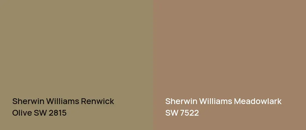 Sherwin Williams Renwick Olive SW 2815 vs Sherwin Williams Meadowlark SW 7522