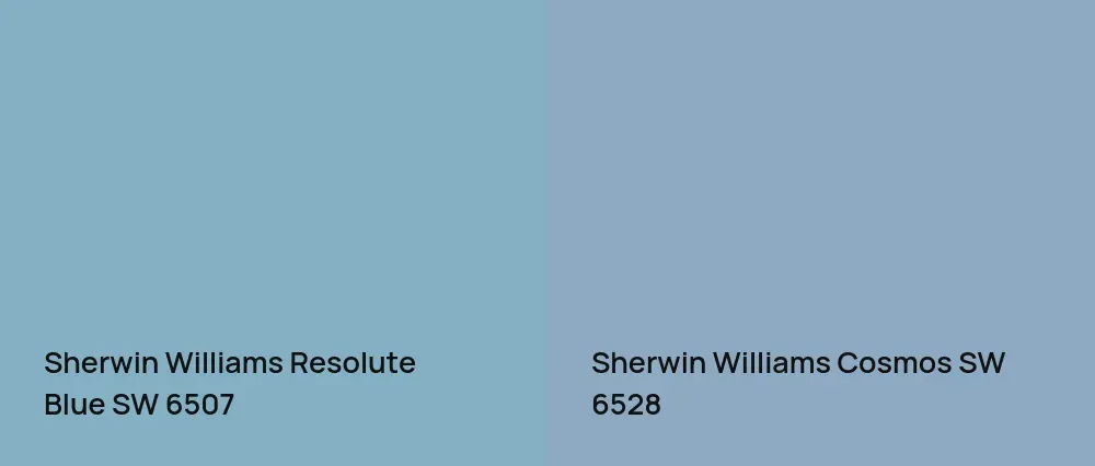 Sherwin Williams Resolute Blue SW 6507 vs Sherwin Williams Cosmos SW 6528