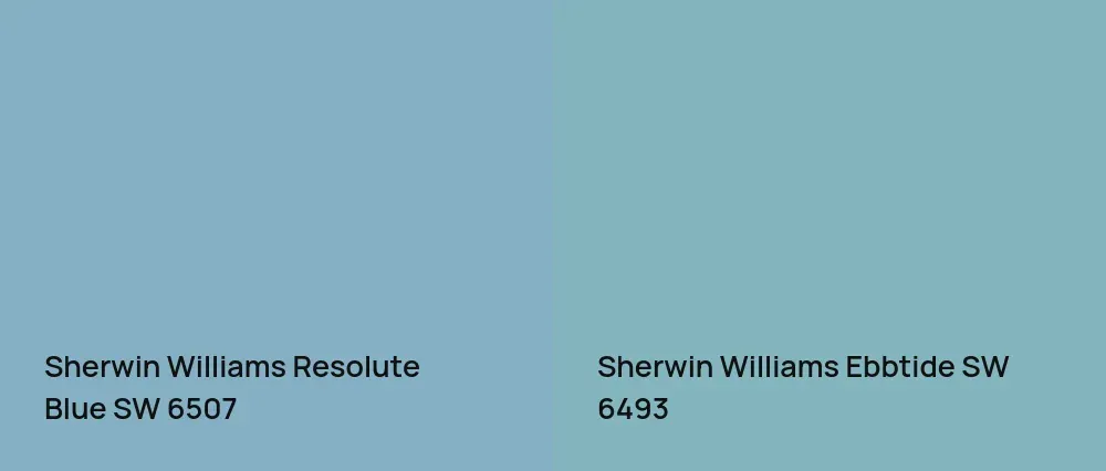 Sherwin Williams Resolute Blue SW 6507 vs Sherwin Williams Ebbtide SW 6493