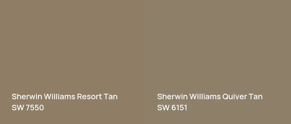 Sherwin Williams Resort Tan SW 7550 vs Sherwin Williams Quiver Tan SW 6151