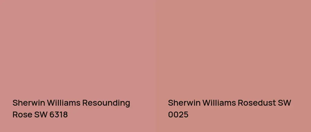 Sherwin Williams Resounding Rose SW 6318 vs Sherwin Williams Rosedust SW 0025