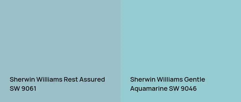 Sherwin Williams Rest Assured SW 9061 vs Sherwin Williams Gentle Aquamarine SW 9046