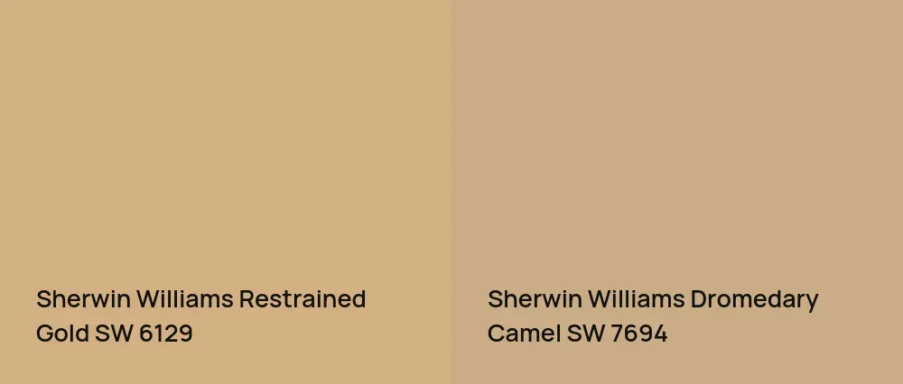 Sherwin Williams Restrained Gold SW 6129 vs Sherwin Williams Dromedary Camel SW 7694