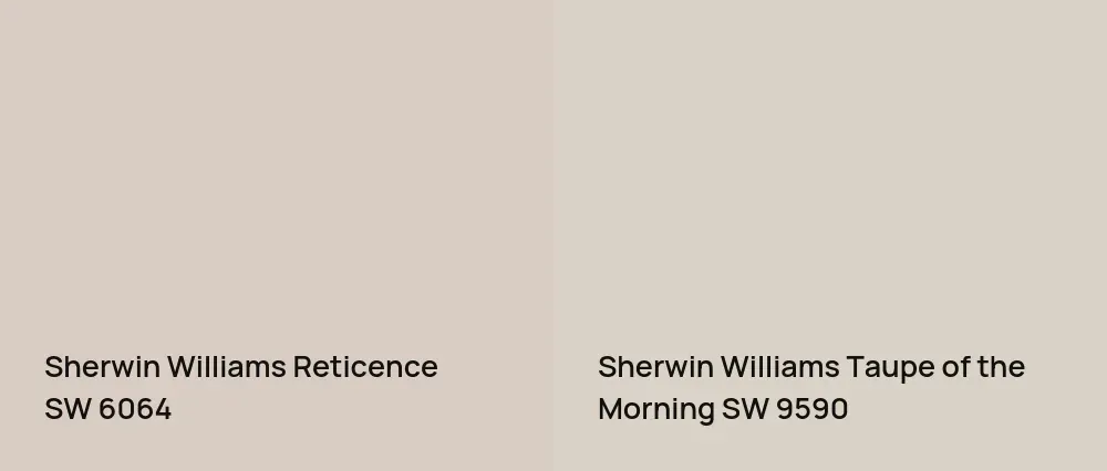 Sherwin Williams Reticence SW 6064 vs Sherwin Williams Taupe of the Morning SW 9590
