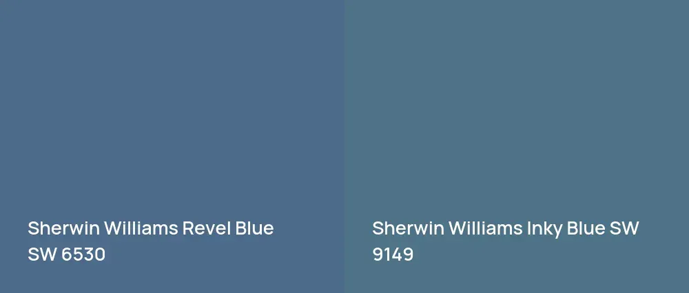 Sherwin Williams Revel Blue SW 6530 vs Sherwin Williams Inky Blue SW 9149