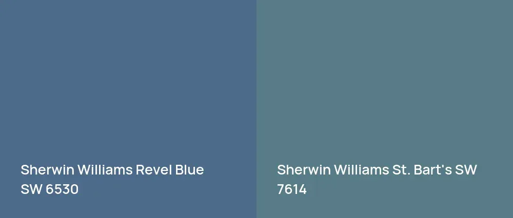 Sherwin Williams Revel Blue SW 6530 vs Sherwin Williams St. Bart's SW 7614