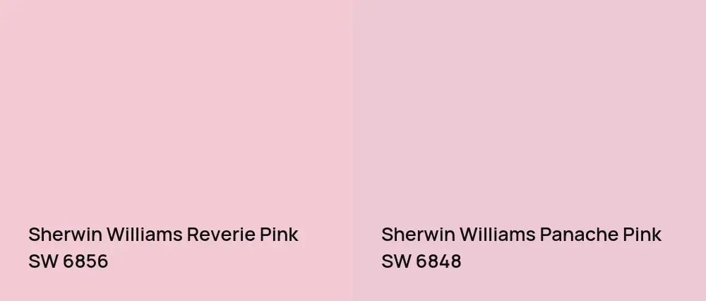 Sherwin Williams Reverie Pink SW 6856 vs Sherwin Williams Panache Pink SW 6848