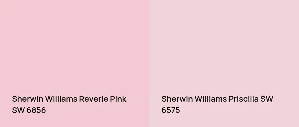 Sherwin Williams Reverie Pink SW 6856 vs Sherwin Williams Priscilla SW 6575