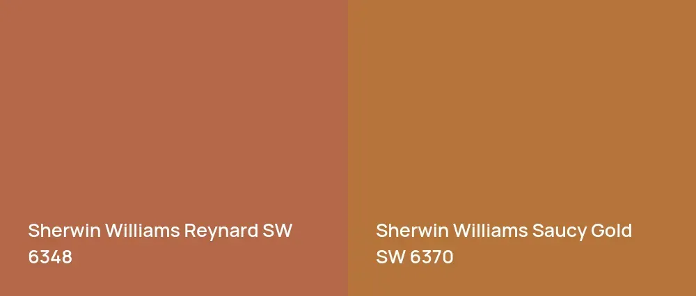 Sherwin Williams Reynard SW 6348 vs Sherwin Williams Saucy Gold SW 6370