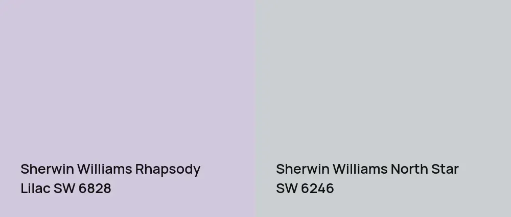 Sherwin Williams Rhapsody Lilac SW 6828 vs Sherwin Williams North Star SW 6246