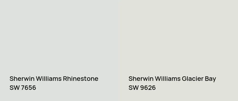 Sherwin Williams Rhinestone SW 7656 vs Sherwin Williams Glacier Bay SW 9626