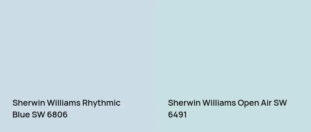 Sherwin Williams Rhythmic Blue SW 6806 vs Sherwin Williams Open Air SW 6491