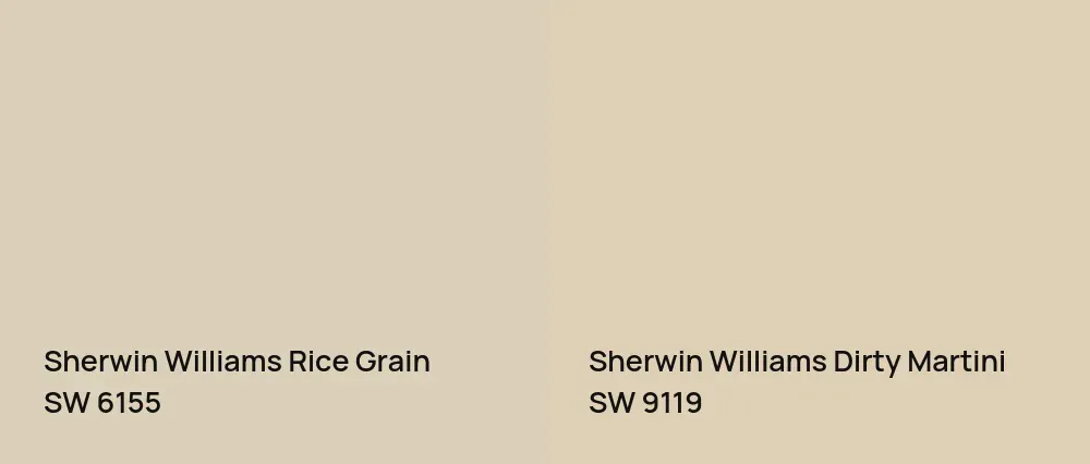 Sherwin Williams Rice Grain SW 6155 vs Sherwin Williams Dirty Martini SW 9119