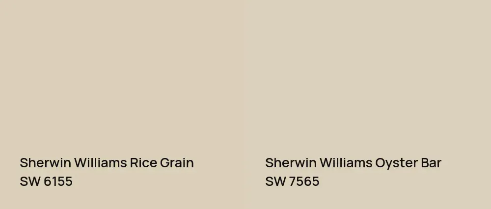 Sherwin Williams Rice Grain SW 6155 vs Sherwin Williams Oyster Bar SW 7565