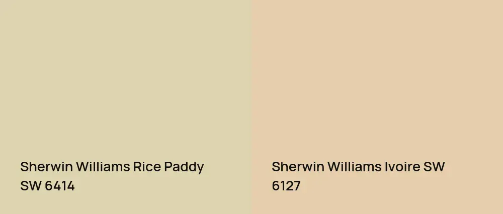Sherwin Williams Rice Paddy SW 6414 vs Sherwin Williams Ivoire SW 6127