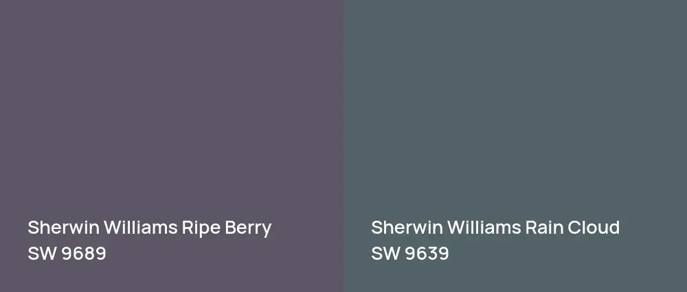 Sherwin Williams Ripe Berry SW 9689 vs Sherwin Williams Rain Cloud SW 9639