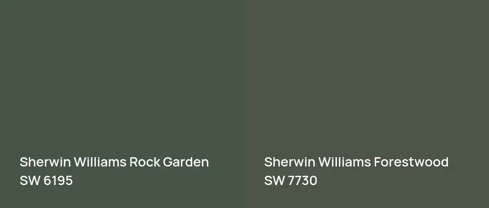 Sherwin Williams Rock Garden SW 6195 vs Sherwin Williams Forestwood SW 7730