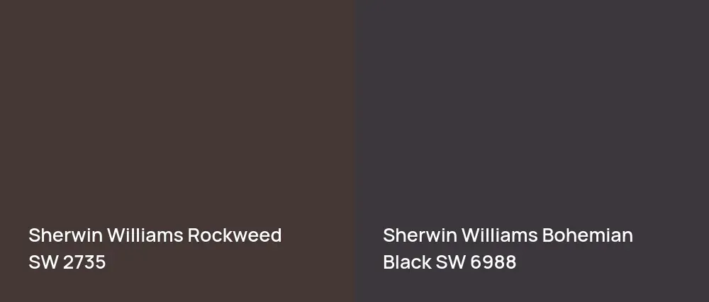 Sherwin Williams Rockweed SW 2735 vs Sherwin Williams Bohemian Black SW 6988
