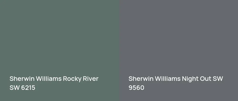 Sherwin Williams Rocky River SW 6215 vs Sherwin Williams Night Out SW 9560