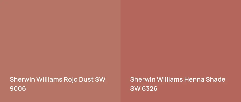 Sherwin Williams Rojo Dust SW 9006 vs Sherwin Williams Henna Shade SW 6326