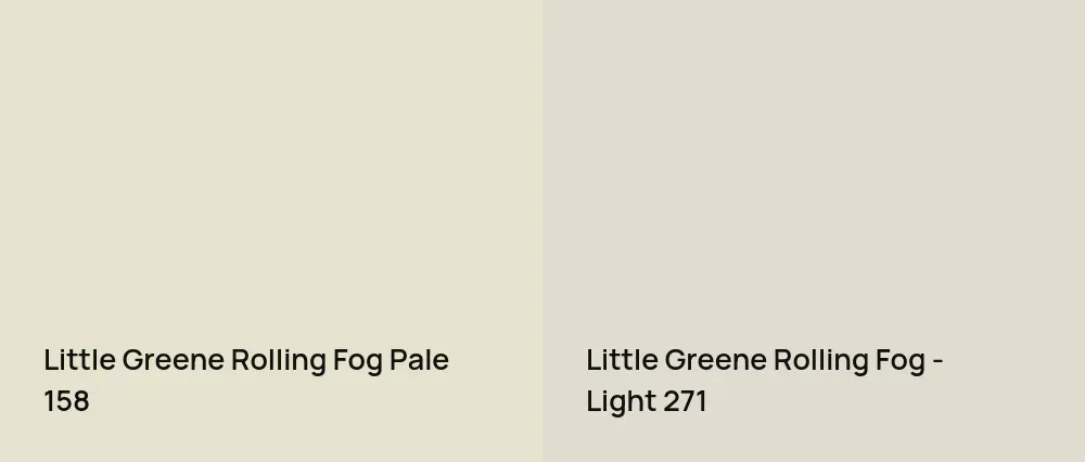 Little Greene Rolling Fog Pale 158 vs Little Greene Rolling Fog - Light 271