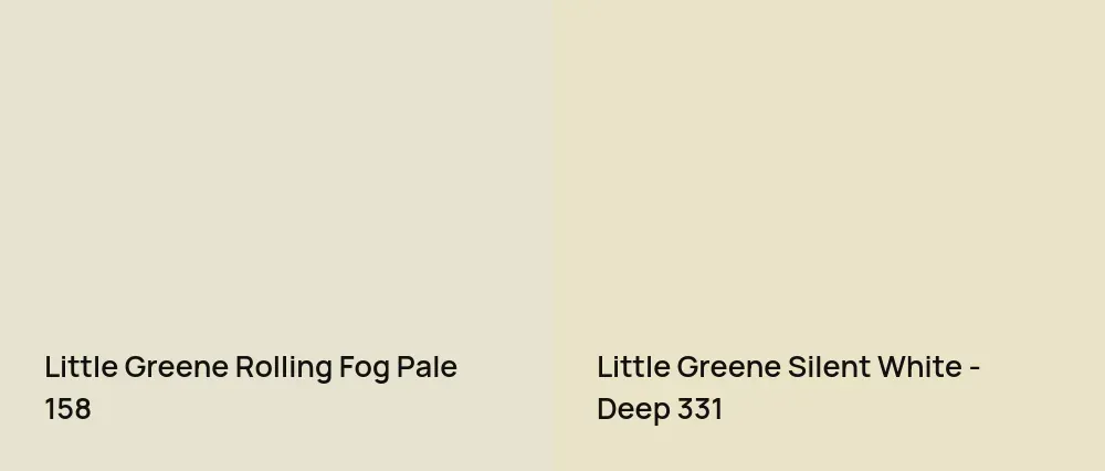 Little Greene Rolling Fog Pale 158 vs Little Greene Silent White - Deep 331