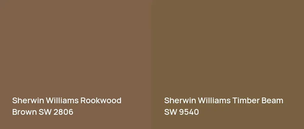 Sherwin Williams Rookwood Brown SW 2806 vs Sherwin Williams Timber Beam SW 9540
