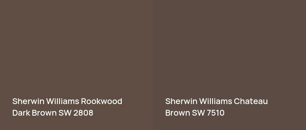 Sherwin Williams Rookwood Dark Brown SW 2808 vs Sherwin Williams Chateau Brown SW 7510