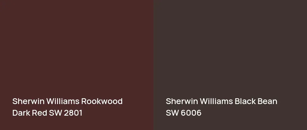 Sherwin Williams Rookwood Dark Red SW 2801 vs Sherwin Williams Black Bean SW 6006