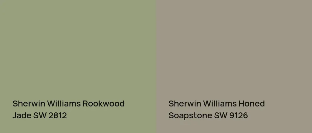Sherwin Williams Rookwood Jade SW 2812 vs Sherwin Williams Honed Soapstone SW 9126