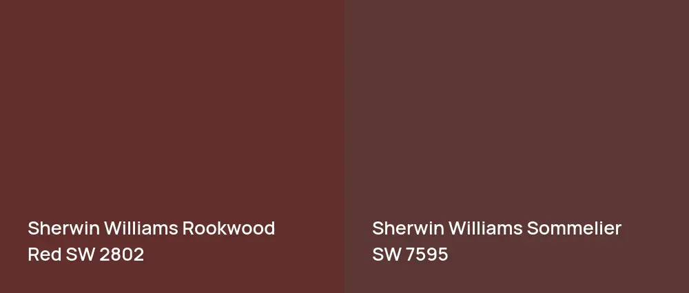 Sherwin Williams Rookwood Red SW 2802 vs Sherwin Williams Sommelier SW 7595