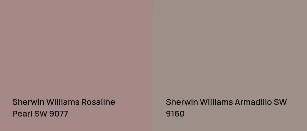 Sherwin Williams Rosaline Pearl SW 9077 vs Sherwin Williams Armadillo SW 9160