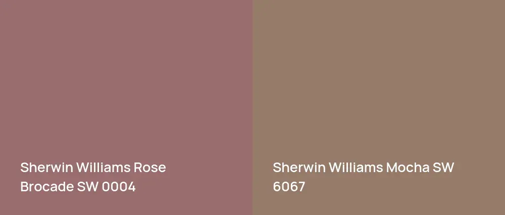 Sherwin Williams Rose Brocade SW 0004 vs Sherwin Williams Mocha SW 6067