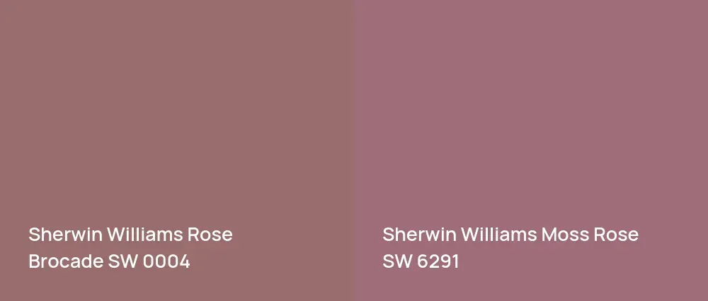 Sherwin Williams Rose Brocade SW 0004 vs Sherwin Williams Moss Rose SW 6291