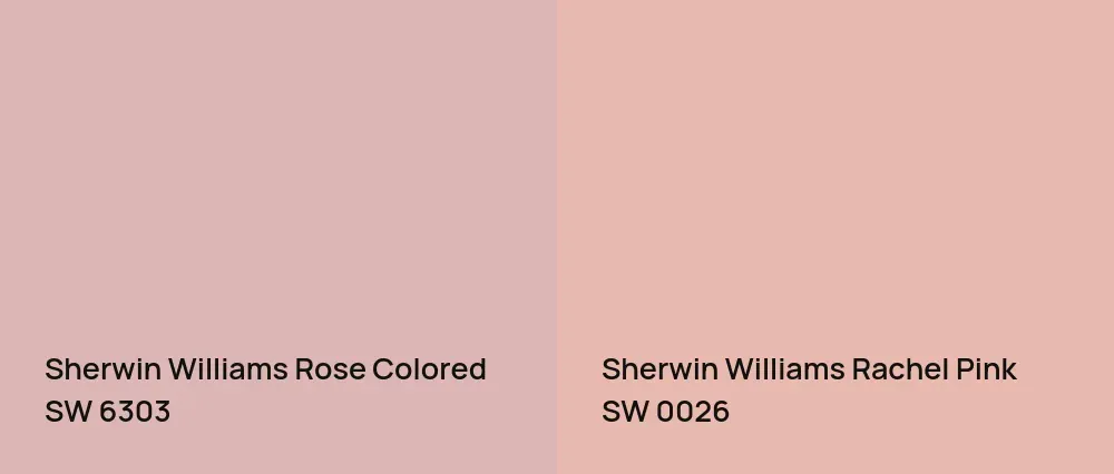 Sherwin Williams Rose Colored SW 6303 vs Sherwin Williams Rachel Pink SW 0026