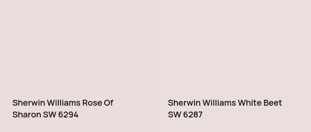 Sherwin Williams Rose Of Sharon SW 6294 vs Sherwin Williams White Beet SW 6287
