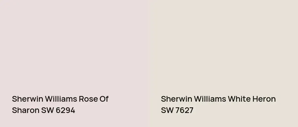Sherwin Williams Rose Of Sharon SW 6294 vs Sherwin Williams White Heron SW 7627