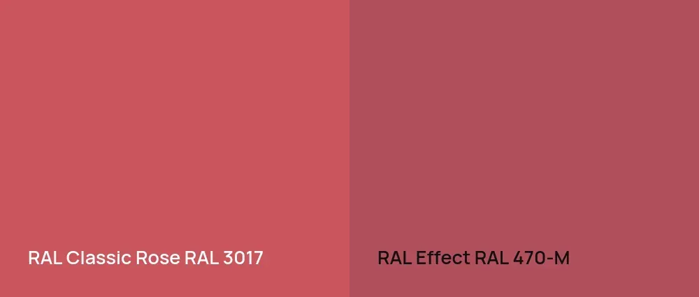 RAL Classic  Rose RAL 3017 vs RAL Effect  RAL 470-M