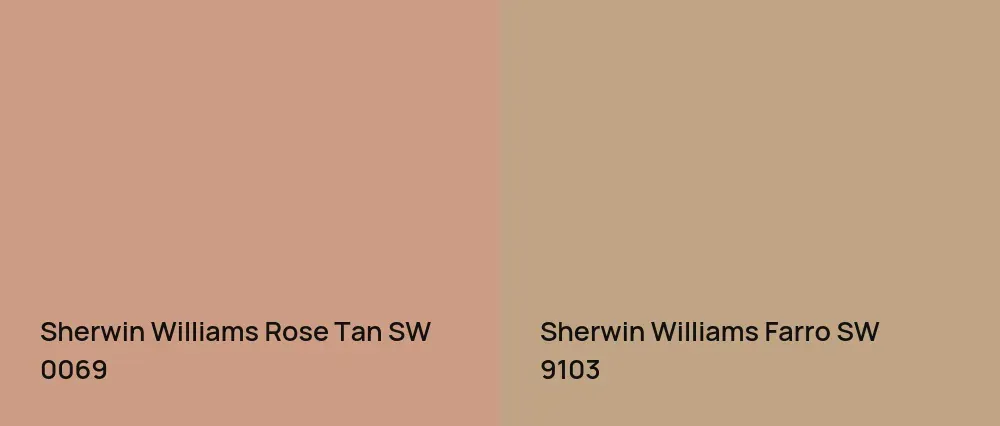 Sherwin Williams Rose Tan SW 0069 vs Sherwin Williams Farro SW 9103